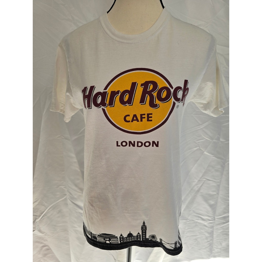 Hard Rock Cafe London‎ White Skyline Graphic T Shirt Womens Small